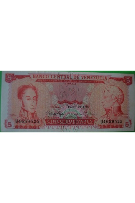 5 Bolívares Enero 29 1974 U7