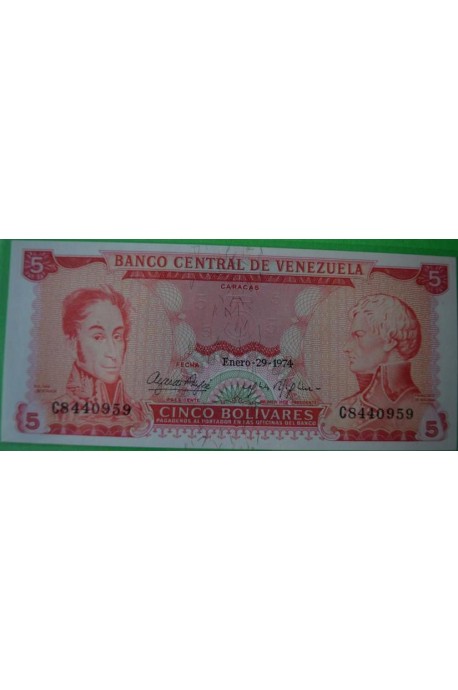 5 Bolívares Enero 29 1974 C7