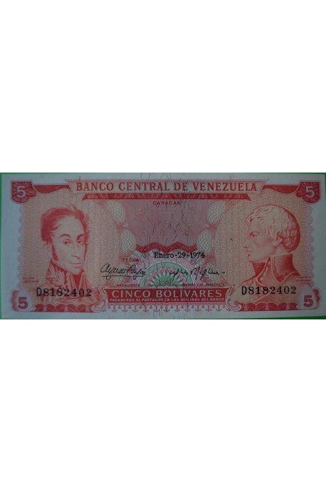 5 Bolívares Enero 29 1974 D7