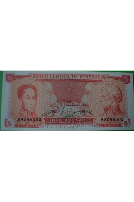 5 Bolívares Septiembre 21 1989 K7