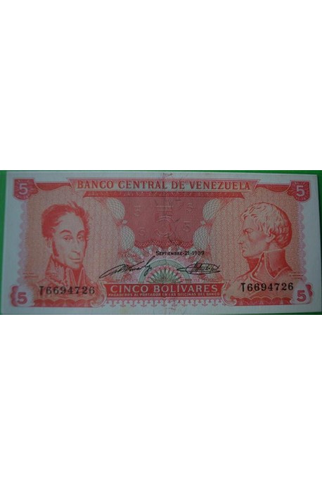 5 Bolívares Septiembre 21 1989 T7