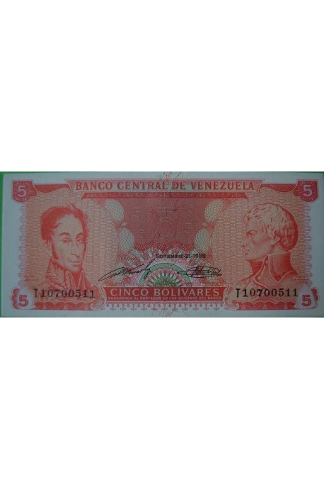 5 Bolívares Septiembre 21 1989 T8