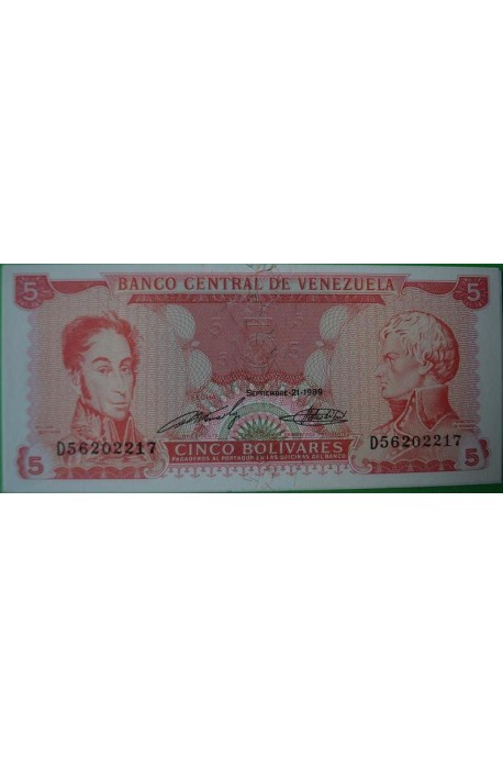 5 Bolívares Septiembre 21 1989 D8