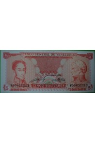 5 Bolívares Septiembre 21 1989 W8 "Reposición"