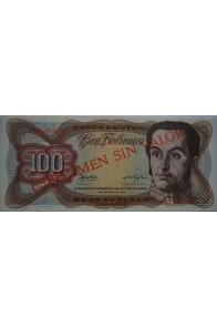 100 Bolívares Espécimen "Serial en Rojo" Anv.