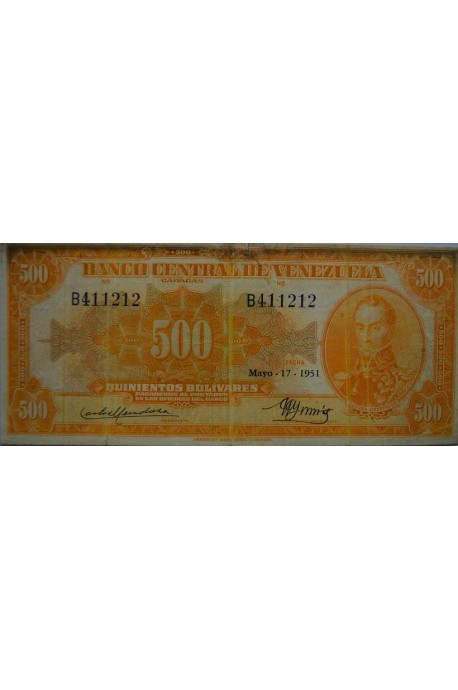 500 Bolívares  Mayo 17 1951 Serie B6