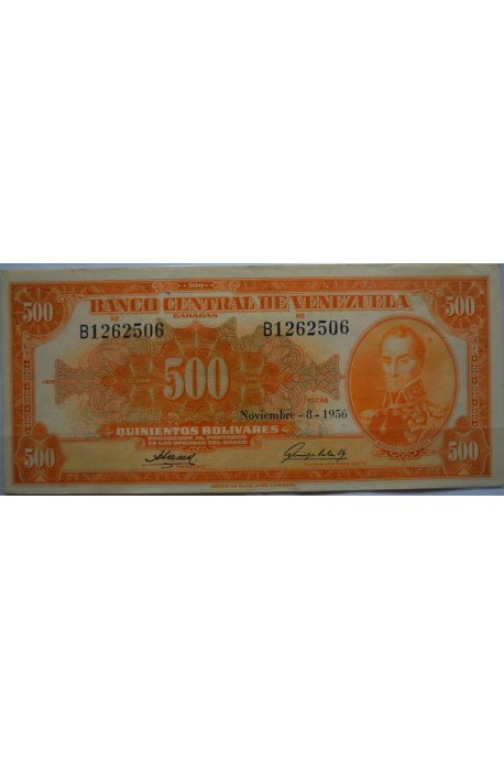 500 Bolívares  Noviembre 8 1956 Serie B7