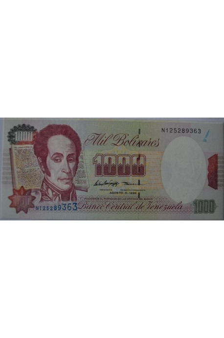 1000 Bolívares Agosto 6 1998 Serie N9
