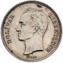 1/5 Bolívar  - 1879 "Acuñación Doble"